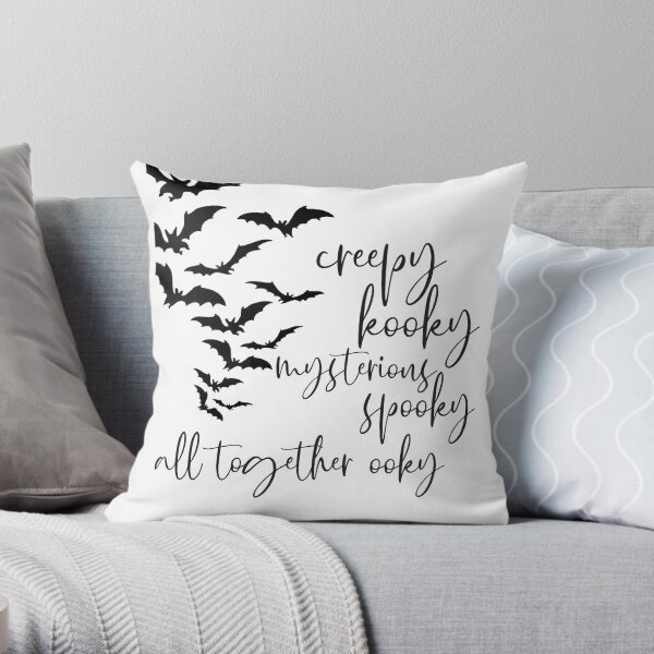 Addams family lyric art Throw Pillow