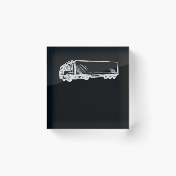 Item preview, Truck driver silhouette / drawing white designed and sold by Mohja-Design.