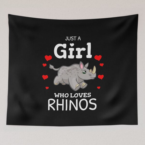 Item preview, Just A Girl Who Loves Rhinos designed and sold by Funny Shirts Matter.