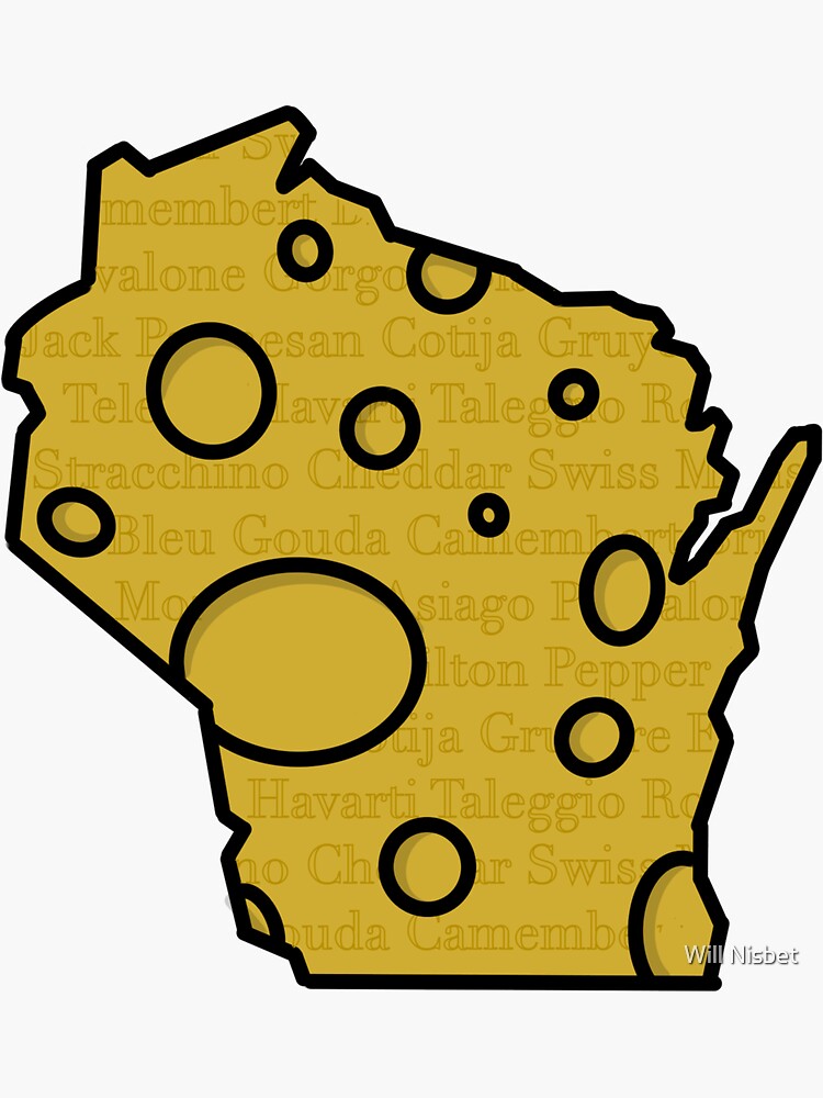 "Wisconsin Cheese Names" Sticker for Sale by wtn2001a Redbubble