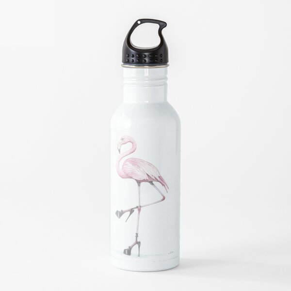 flamingo in stilettos Water Bottle