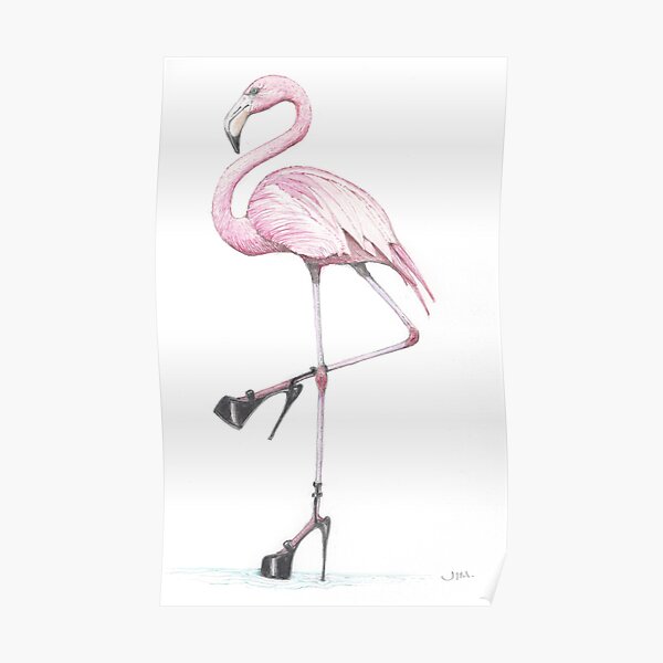 flamingo in stilettos Poster