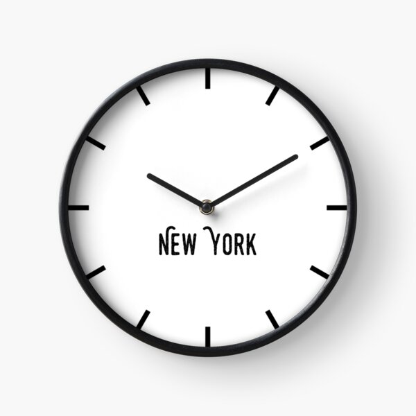 "New York Time Zone Minimalist Modern Office Wall Clock City" Clock for