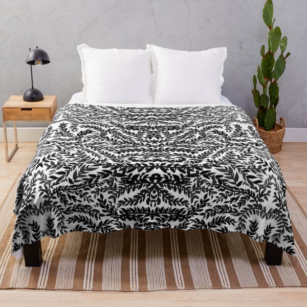 Item preview, Gothic leaf pattern black and white designed and sold by Onyria Art.