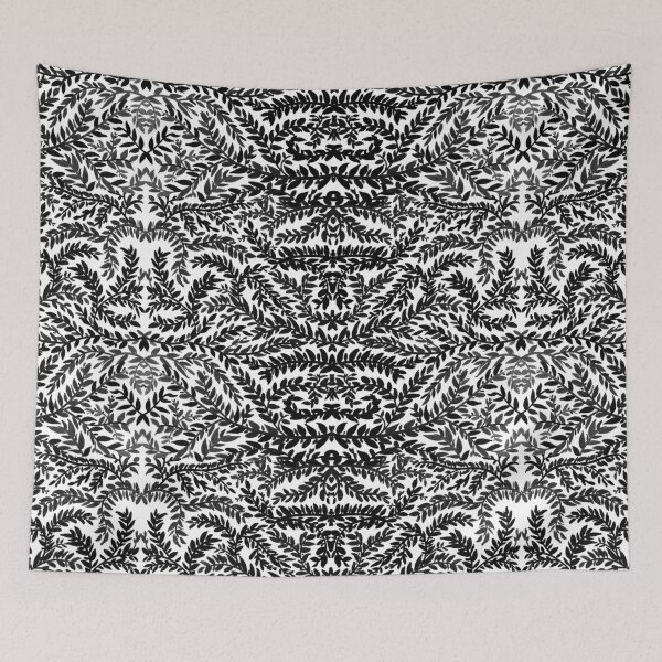 Item preview, Gothic leaf pattern black and white designed and sold by Onyria Art.