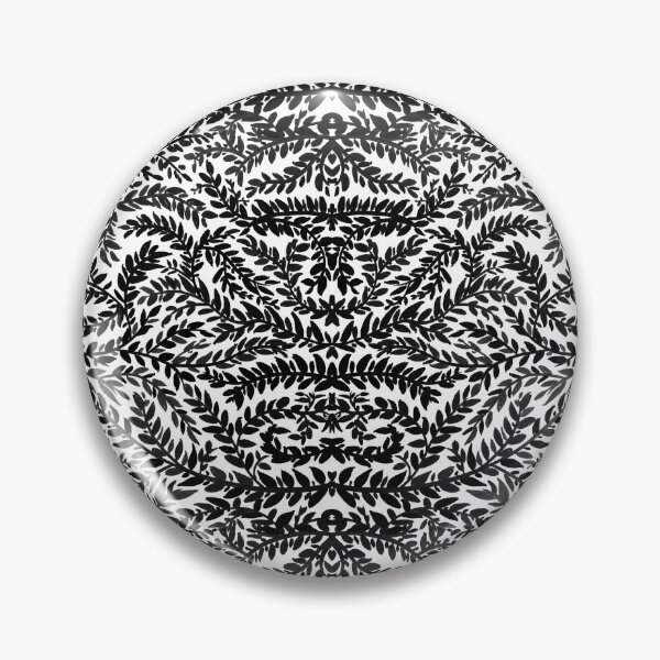 Item preview, Gothic leaf pattern black and white designed and sold by Onyria Art.