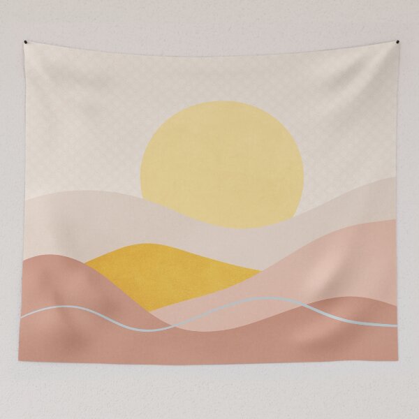 Item preview, Minimal yellow and pink sunrise designed and sold by roseende.