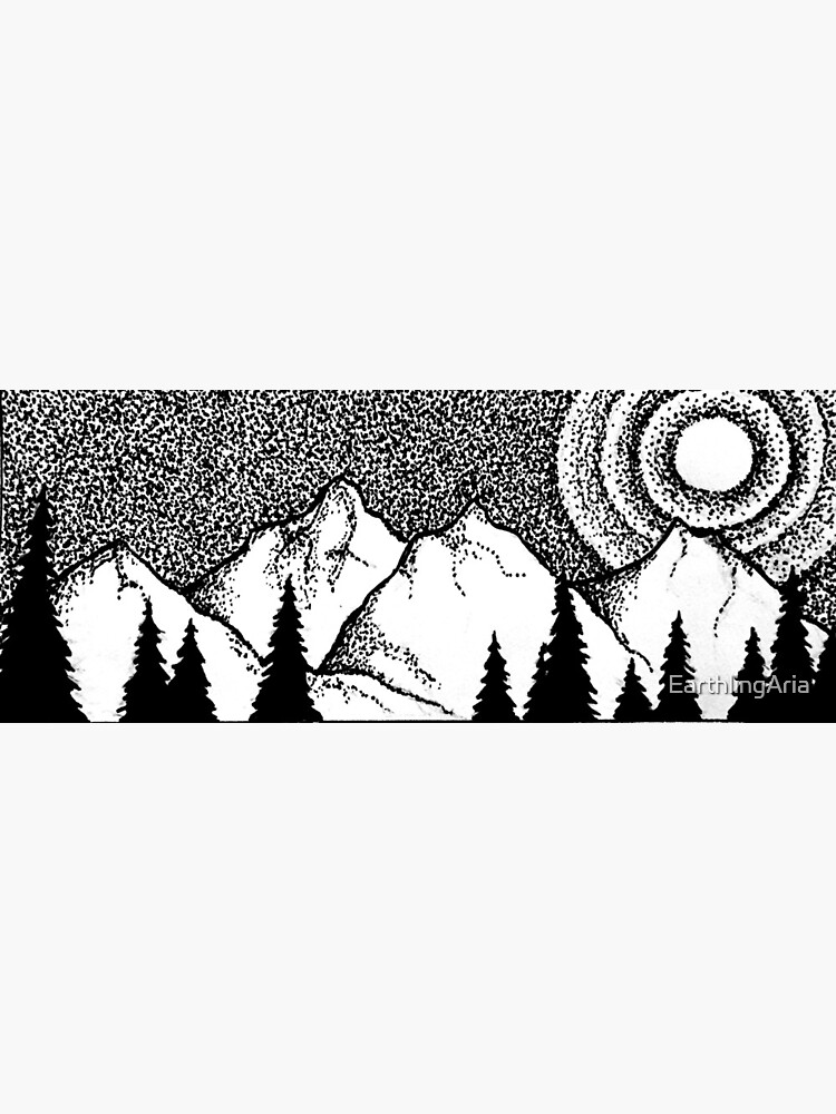 Pointillism Mountains Greeting Card By Earthlingaria Redbubble