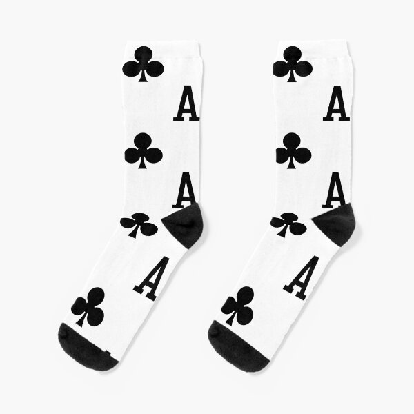 Ace Of Clubs Playing Card - Magician & Poker Player Socks