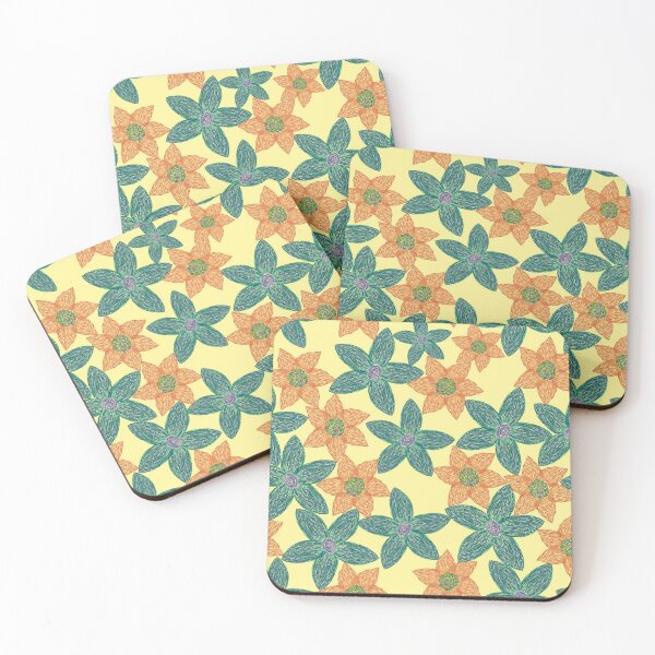 Item preview, Textured Floral - orange, blue, yellow designed and sold by kkati.