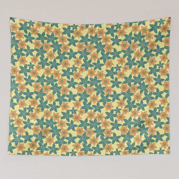 Item preview, Textured Floral - orange, blue, yellow designed and sold by kkati.