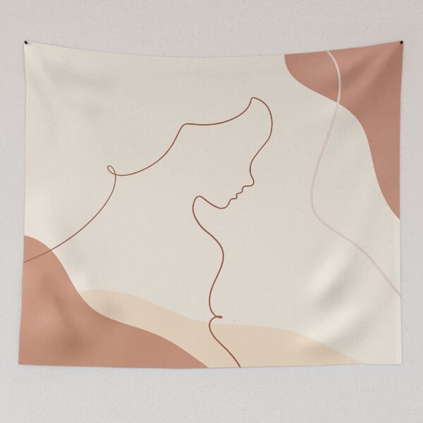 Item preview, Feminine line illustration in earth tones designed and sold by roseende.