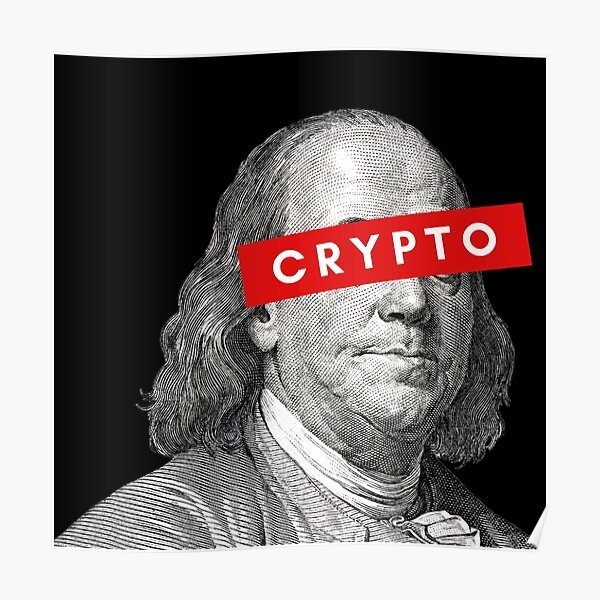 Ben Franklin Crypto Lover Blockchain Minimalist Poster