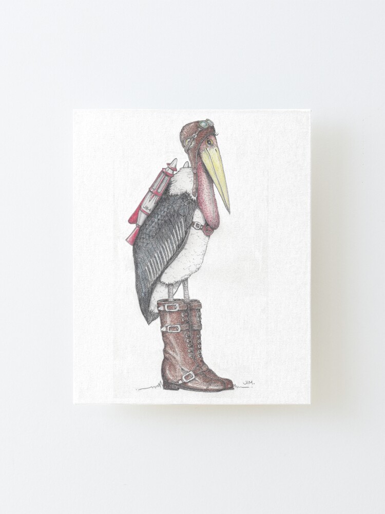 Alternate view of Steampunk stork in buckle boots Mounted Print