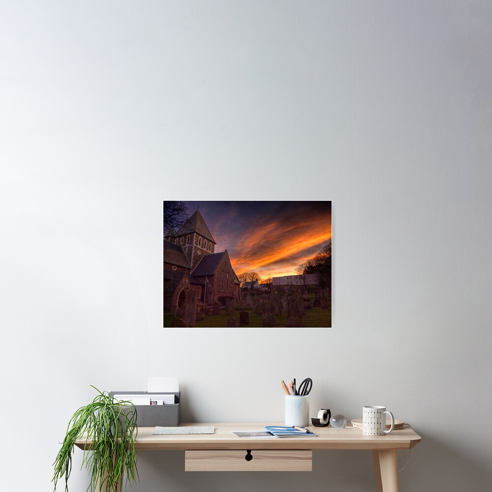 Sunrise over the Church in St.Anne on Alderney Poster