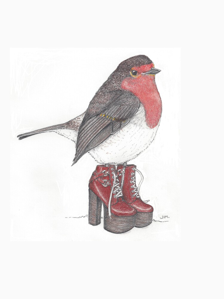 UK robin in platform shoes by JimsBirds