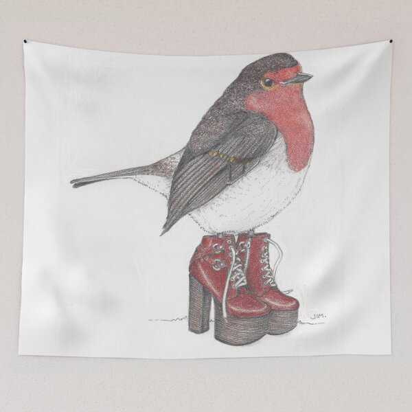 Item preview, UK robin in platform shoes designed and sold by JimsBirds.