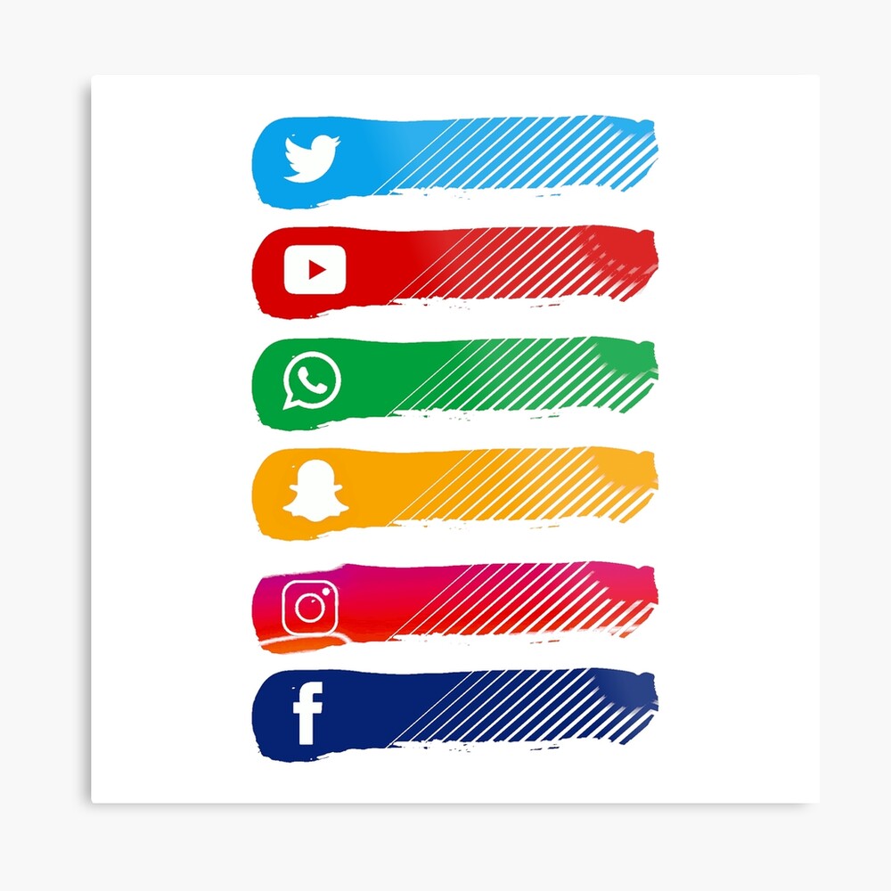Facebook Twitter Whatsapp Instagram Snapchat Youtube Smartphone Internet Canvas Print By Ukareem Redbubble