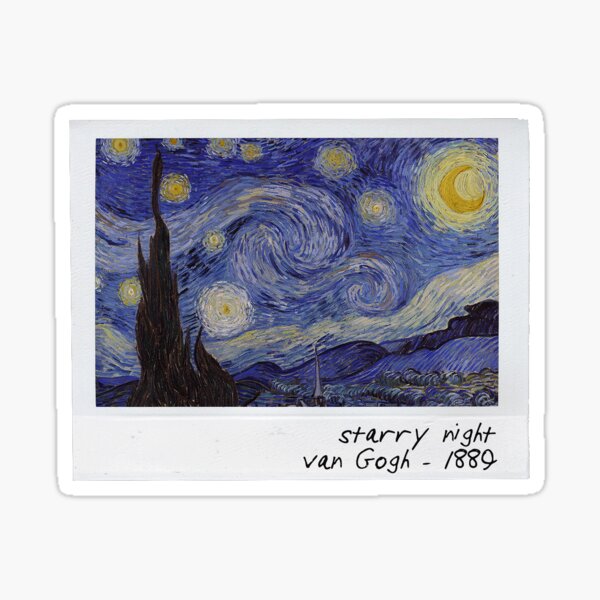 van gogh - starry night polaroid Sticker