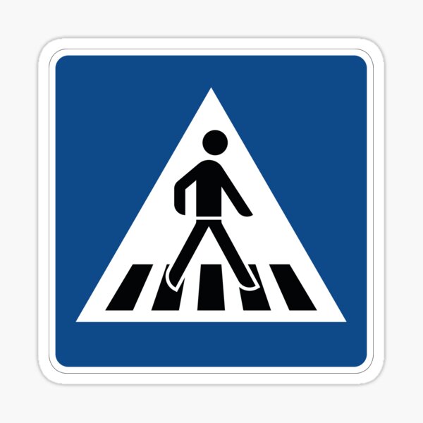 Pedestrian crossing zebra crossing traffic sign Sticker