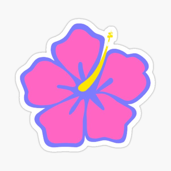 Hawaiian pink flower sticker  Sticker for Sale by ellieprints