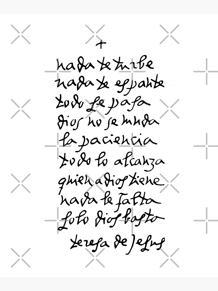 Handwritten St Teresa of Avila // Nada Te Turbe by CarolineTherese