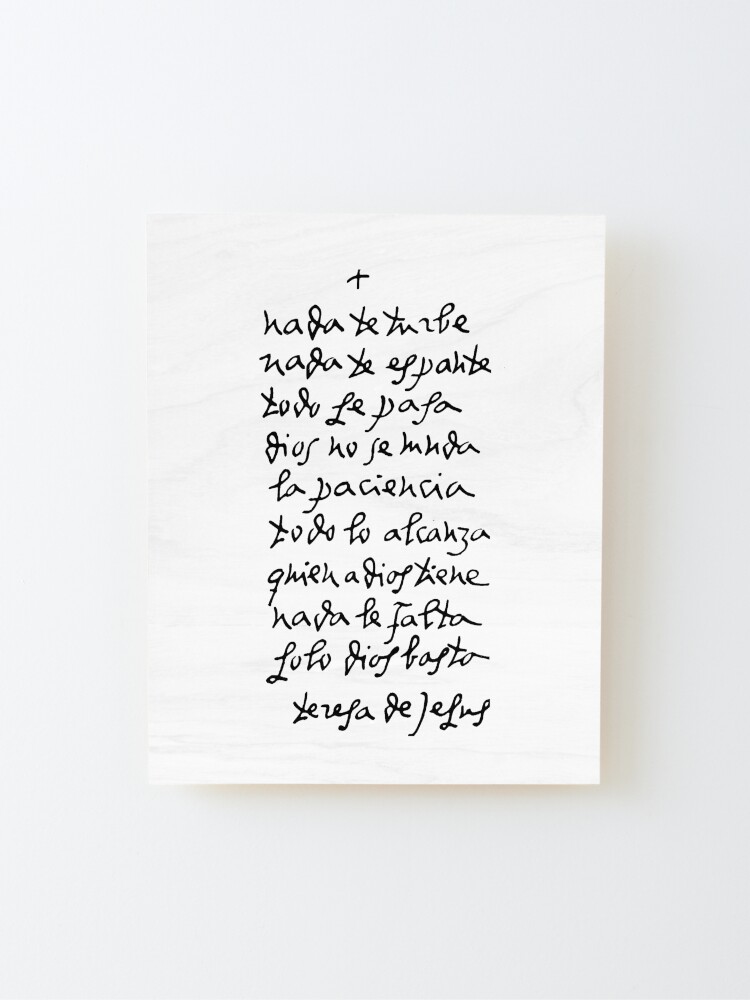 Alternate view of Handwritten St Teresa of Avila // Nada Te Turbe Mounted Print