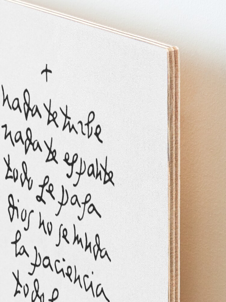 Alternate view of Handwritten St Teresa of Avila // Nada Te Turbe Mounted Print