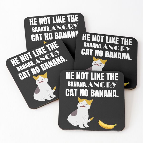 Item preview, He Not Like The Banana Angry Cat No Banana Funny Cat Meme designed and sold by DanVsPOD.