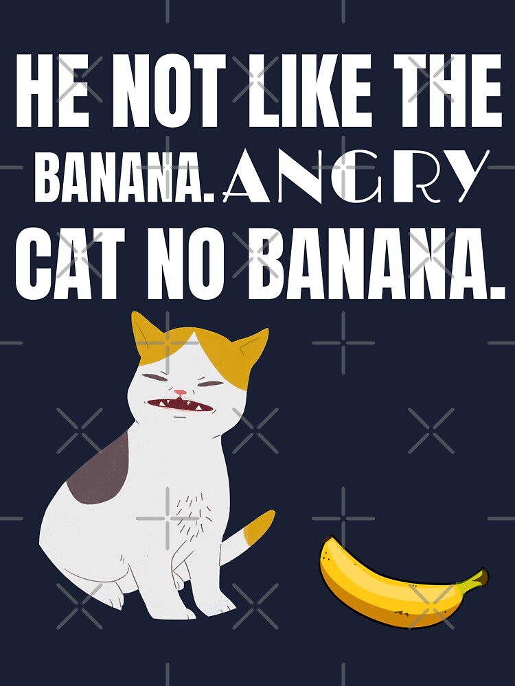 Angry cat no banana meme calico kitty hate yellow fruit - Angry