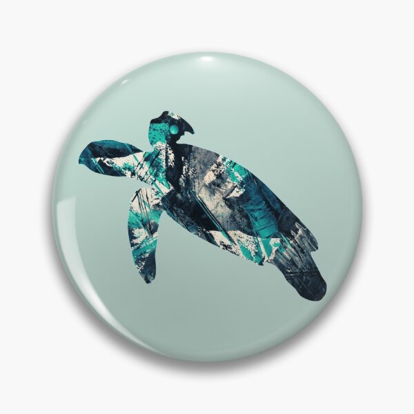 Item preview, Teal Paint Strokes Sea Turtle designed and sold by blue-jay-art.