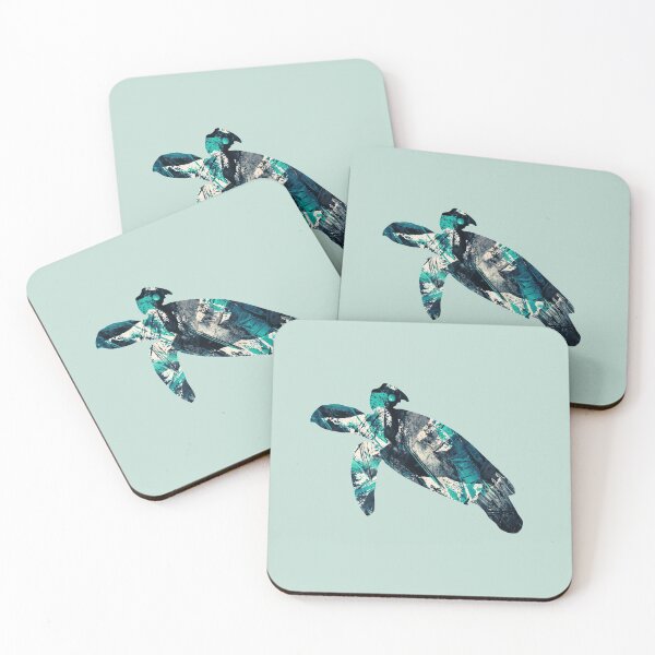 Item preview, Teal Paint Strokes Sea Turtle designed and sold by blue-jay-art.