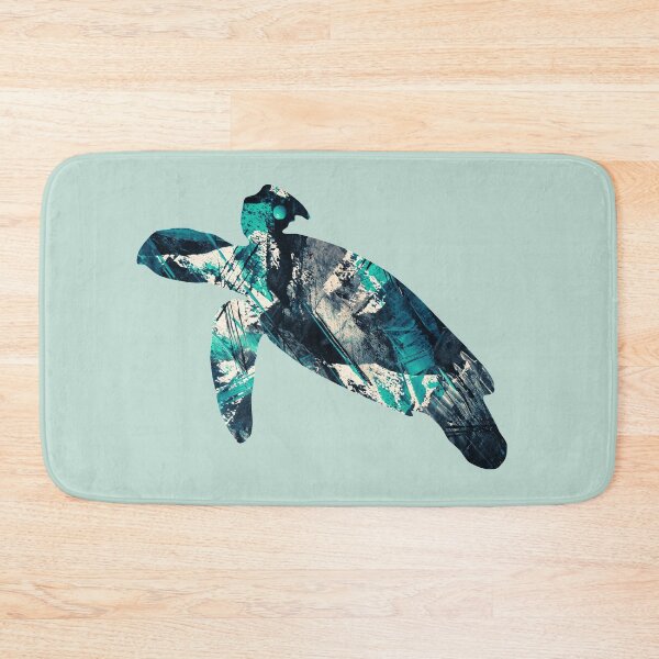 Item preview, Teal Paint Strokes Sea Turtle designed and sold by blue-jay-art.