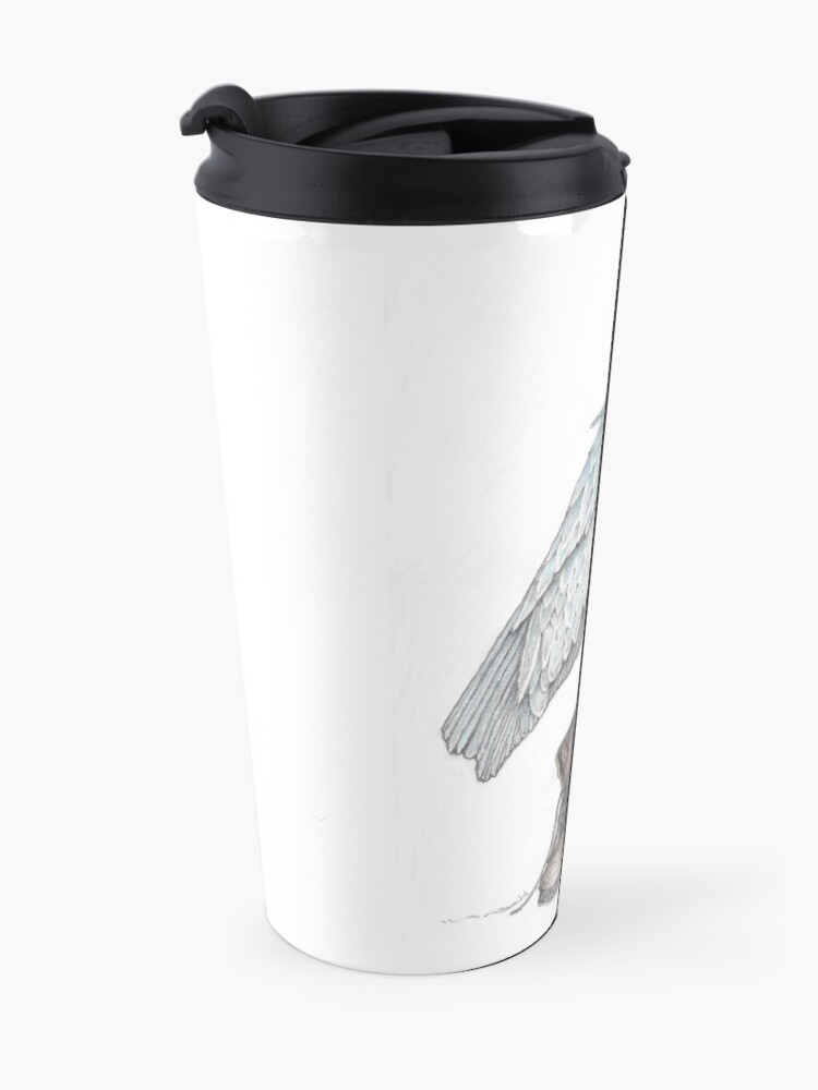 Thumbnail 3 of 5, Travel Coffee Mug, Shoebill in work boots designed and sold by JimsBirds.