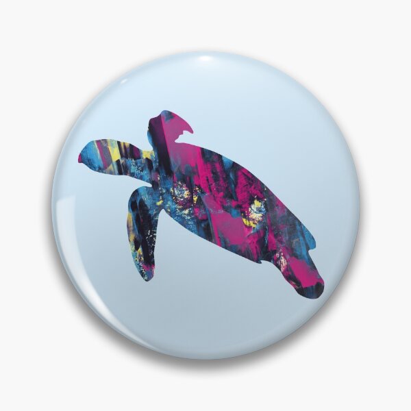 Item preview, Neon Paint Strokes Sea Turtle designed and sold by blue-jay-art.