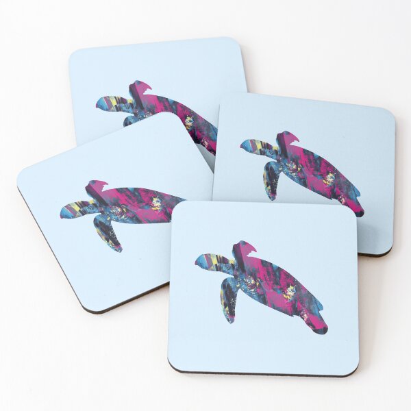 Item preview, Neon Paint Strokes Sea Turtle designed and sold by blue-jay-art.