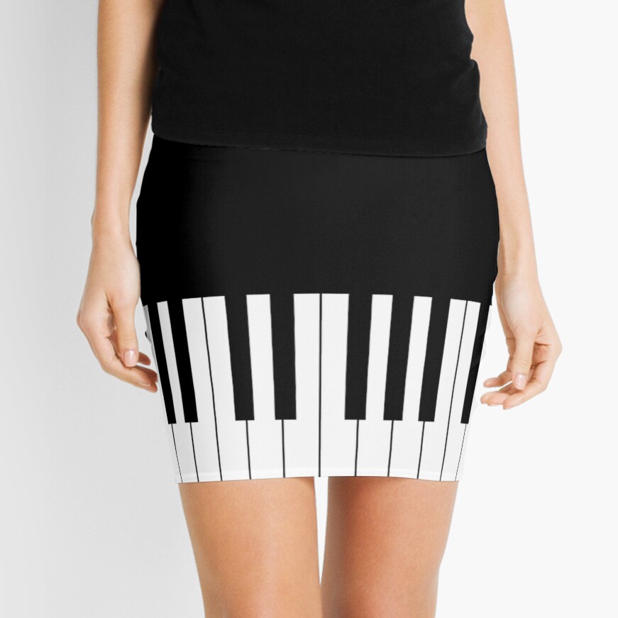 Discover Piano keys Black & white Mini Skirt