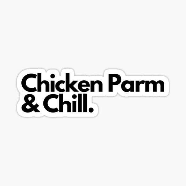 Vista previa del artículo con la obra «Chicken Parm & Chill», diseñado y vendido por Artsy AF.