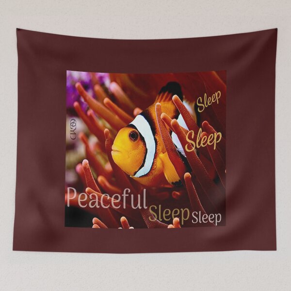 Item preview, Ocean Sea Life - sleeping resting clown fish animal print  designed and sold by NoGrayDays1.
