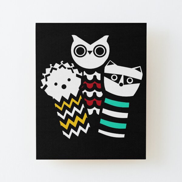 Woodland friends Wood Mounted Print