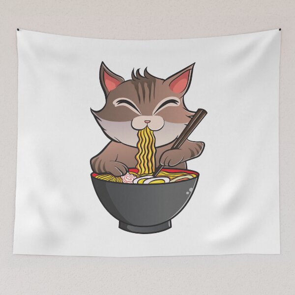 Item preview, Cute & Funny Anime Kitty Ramen Kawaii Cat designed and sold by perfectpresents.