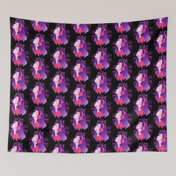 Item preview, Vaporwave Girl EDM & Trance Dance Music Headphones Tile Pattern designed and sold by perfectpresents.