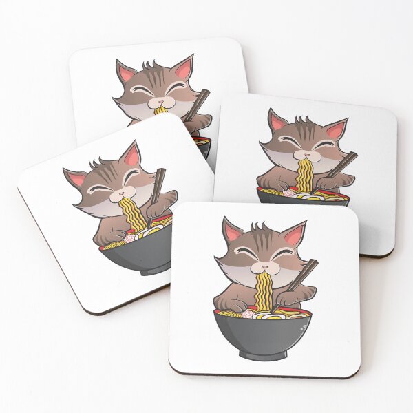 Item preview, Cute & Funny Anime Kitty Ramen Kawaii Cat designed and sold by perfectpresents.