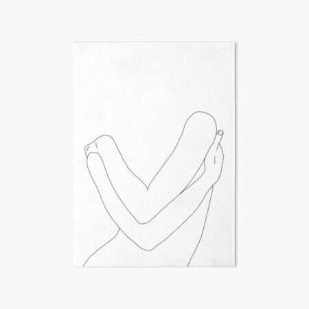 Crossed arms line drawing illustration - Alexa Art Board Print