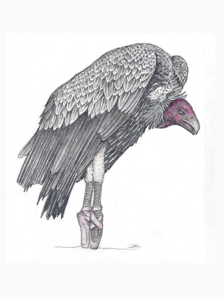 Thumbnail 3 of 3, Baseball ¾ Sleeve T-Shirt, Vulture in toe shoes designed and sold by JimsBirds.
