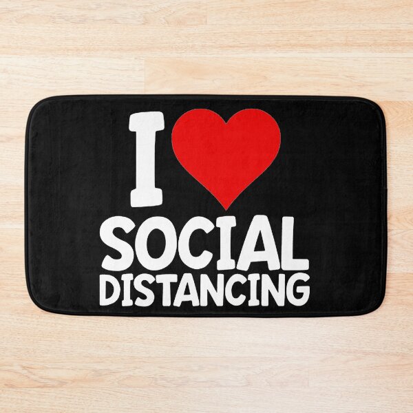Item preview, i love social distancing love home quarantine Face Mask designed and sold by Funny Tee.