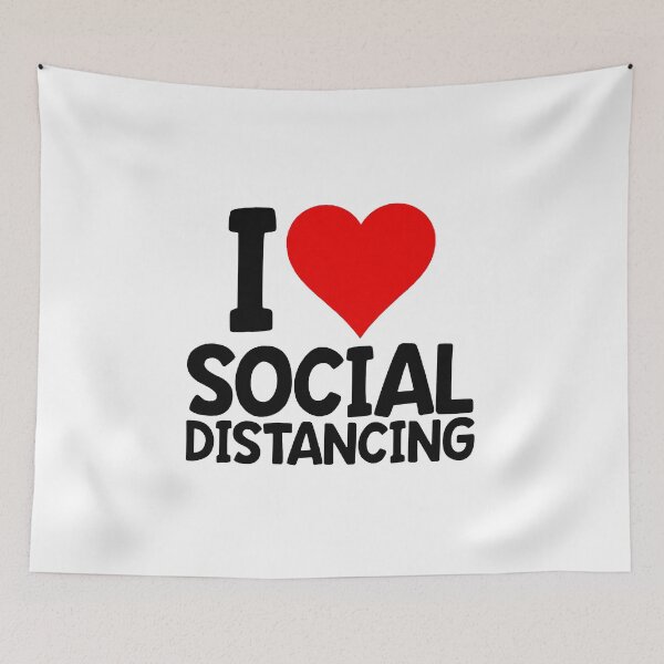Item preview,  i love social distancing love home quarantine Face Mask designed and sold by Funny Tee.