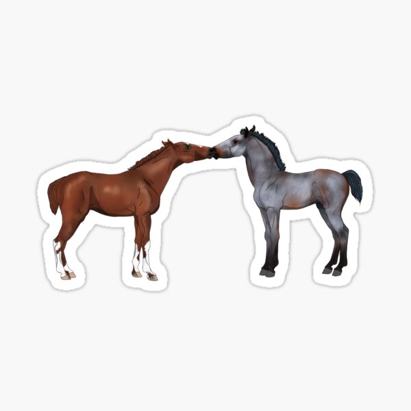 Aperçu de l'œuvre First Love Foals 1: Châtaigne foncé et rouan bai créée et vendue par LuxeHurricane.