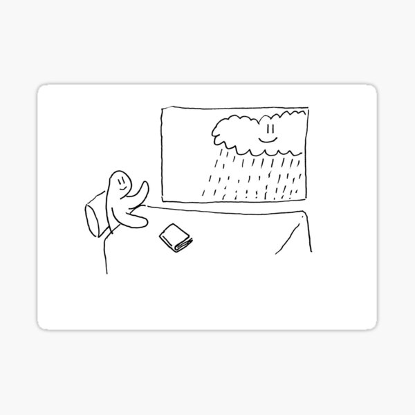 Make friends with the rain Sticker
