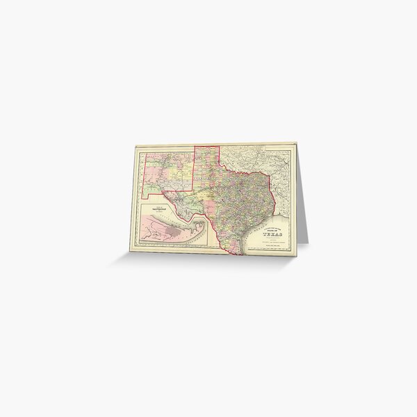 Item preview, Vintage Map of Texas (1890) designed and sold by BravuraMedia.